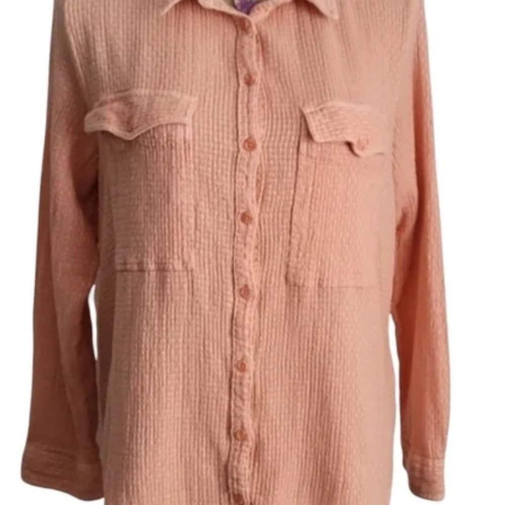 Anthropologie Pilcro Buttondown Waffle Texture